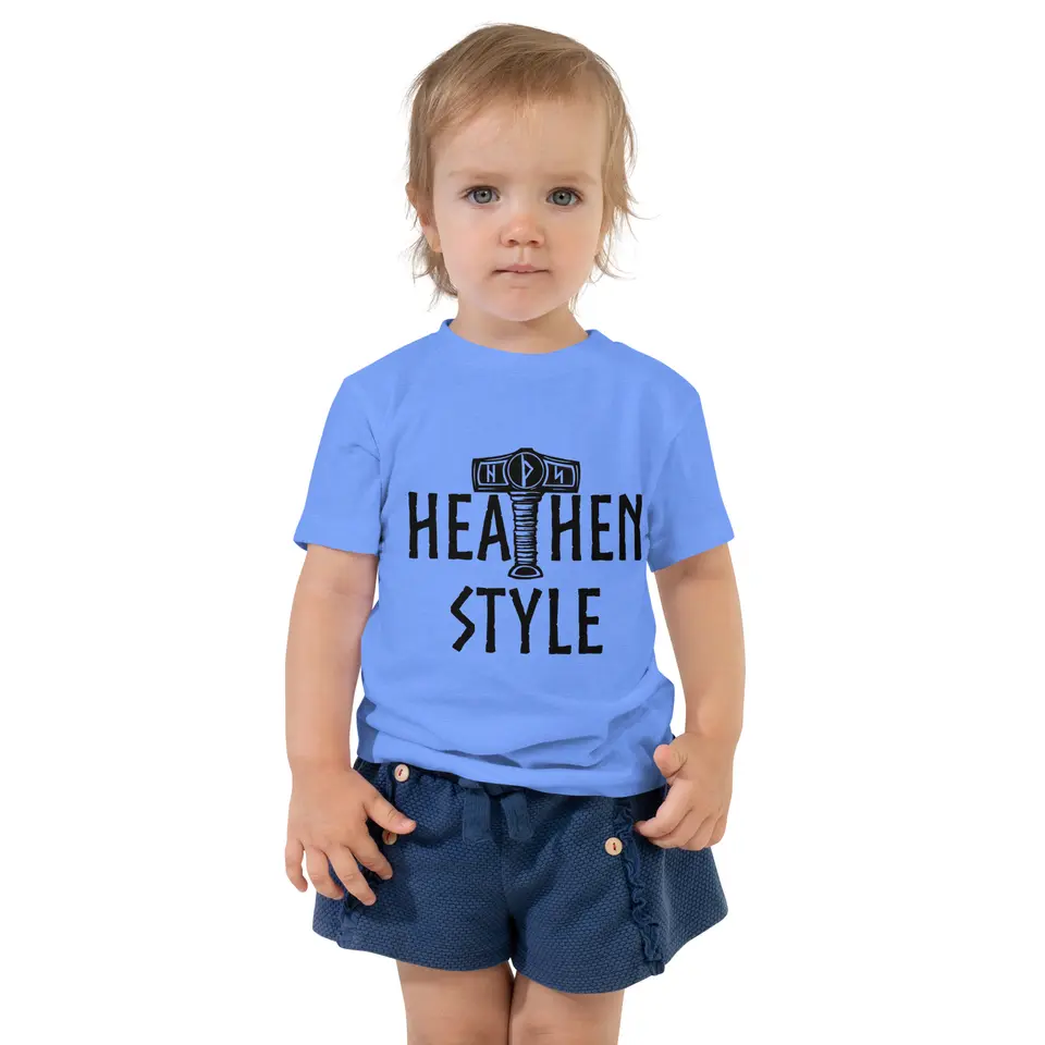 Viking Unisex Toddler Short Sleeve Tee Blue, front view